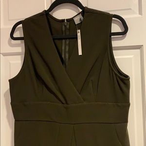 Sleeveless sheath dress olive green